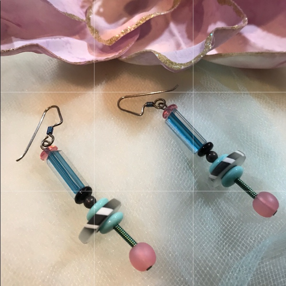 HANDMADE GLASS PIERCED EARRINGS
